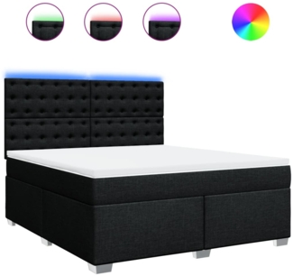 vidaXL Boxspringbett mit Matratze Schwarz 180x200 cm Stoff 3292883