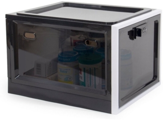 Zedelmaier Aufbewahrungsbox Aufbewahrungsbox abschließbar, faltbar für Medikamente und mehr (1 St, STOS1), stapelbar, für Handys, Süßigkeiten, Snack, Persönlicher Safe