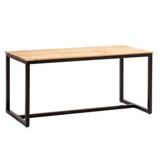 Esszimmertisch 180 x 90 x 76 cm Akazie Massivholz Metall Esstisch Loft-Style, Küchentisch mit Metallbeinen, Holztisch Industrial Groß, Speisetisch Esszimmer Rechteckig