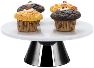 ECHTWERK Servierplatte Tortenplatte aus Marmor Schwarz, Marmor, (1-tlg), Tortenständer für Party oder Hochzeit, Black-Edition, Ø 30 cm