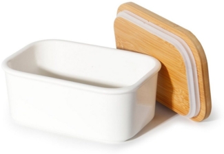 Zedelmaier Butterdose Butterglocke aus Keramik,Butterschale Porzellan für Butter(250g), (HYH005), Butterdose Keramik y Deckel Holz