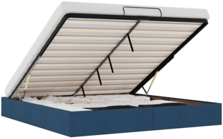 vidaXL Ottoman-Bett ohne Matratze Blau 160x200 cm Stoff 3310895