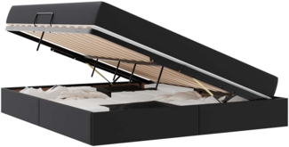 vidaXL Aufbewahrungsbett mit Matratze Schwarz 180x200 cm Kunstleder 3399620