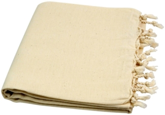 Hamamtuch Sultan beige ohne Streifen | mit Fransen 100x180 cm