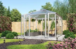 Vitavia Gewächshaus-Pavillon "Minos", aluminium eloxiert,3 mm ESG, 10 mm HKP