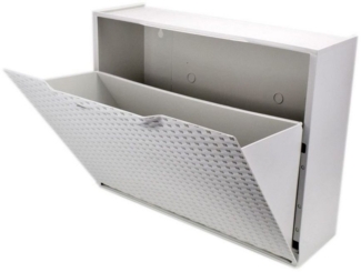 GarPet Schuhbox Schuhkipper Rattan weiß Erweiterbar Flur Schuh Kommode Regal System