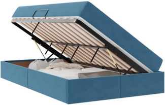 vidaXL Aufbewahrungsbett mit Matratze Dunkelblau 120x200 cm Samt 3399716