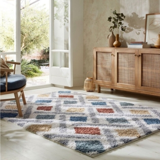 FLAIR RUGS Hochflor-Teppich Sketch, mit geometrischem Design, rechteckig, Höhe: 30 mm, Shaggy Hoch-Flor, gemustert