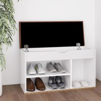vidaXL Schuhbank mit Kissen Weiß 80x30x47 cm Holzwerkstoff 326759