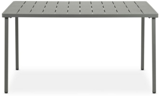 IDIMEX Gartentisch AZALEA, Outdoor Tisch 140x80cm wetterfest aus Metall Terrassentisch grau