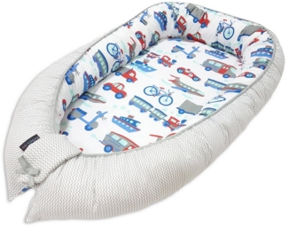 Baby-Joy Babyschlafsack Babynest Kokon ZICK ZACK Linie 100% Baumwolle (1 tlg), Atmungsaktiv. Kuschelweich.