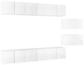 vidaXL TV-Schränke 8 Stk. Hochglanz-Weiß Holzwerkstoff 3079357