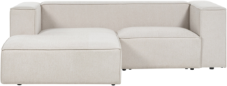 2 Sitzer Sofa VERNON Stoff Helles Beige Rechtsseitig