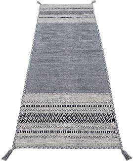 carpetfine Teppich Kelim Azizi, auch als Läufer erhältlich, rechteckig, Höhe: 5 mm, handgewebt, Baumwolle, Wendeteppich mit Fransen, Fleckerl, Wohnzimmer