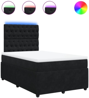 vidaXL Boxspringbett mit Matratze Schwarz 120x190 cm Samt 3294594