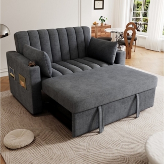 STILVORA Schlafsofa mit bettfunktion,Relaxsofa Klappsofa mit mit Rückenlehne verstellbar, Schlafcouch, Polstersofa, Doppelschlafsofa 1 Teile, mit Getränkehalter und Kissen