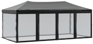 vidaXL Partyzelt Faltbar mit Seitenwänden Schwarz 3x6 m 93553