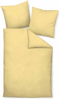Hochwertige Janine Soft-Seersucker Bettwäsche PIANO | Verschiedene Grössen und Farben 240x220 / 2x 80x80 cm gelb (23)