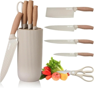 6-teiliges Küchenmesser-Set, scharfe Edelstahlmesser, Antihaftbeschichtet, mit
