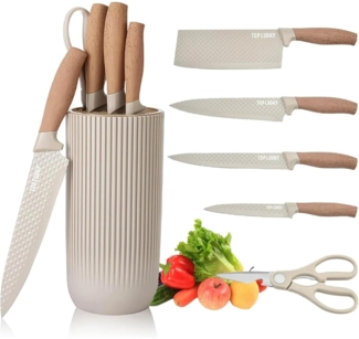 6-teiliges Küchenmesser-Set, scharfe Edelstahlmesser, Antihaftbeschichtet, mit