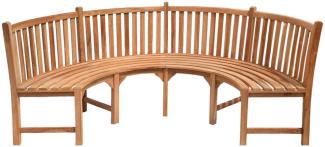 Rundbank Rom aus Teakholz - Außendurchmesser: 220 cm - Modell: 180° (halbrund 2/4)