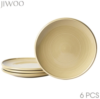 JIWOO Teller 4er,Ø21,5cm,Frühstücksteller,Salatteller,Dessertteller,Pastateller, (4 St), Keramik,Mikrowellen-und spülmaschinenfest,Rutschfest,langlebig