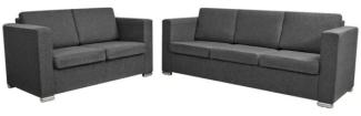 vidaXL Zweiteilige Sofagarnitur Stoff Dunkelgrau 274214