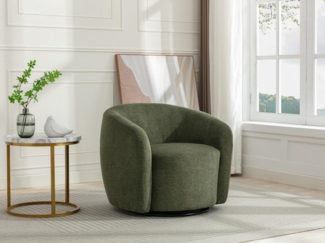Vente-unique - Drehsessel - Strukturstoff - Khaki - VEREIDE