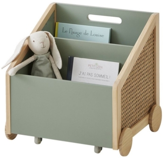 vertbaudet Bücherregal Kinder Bücherregal mit Rollen, Rattan POESIE