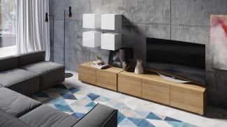 Designer Wohnwand Puccini Weiß/Holz