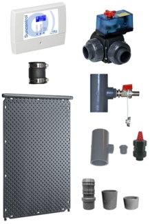 OKU Solarabsorber Komplettset Premium 12,7 m² | inkl. Motorkugelhahn und Differenztemperaturregler Suncontrol
