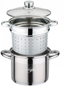 Pasta Nudel Spargel Topf mit Dampfgareinsatz Platinum Edelstahl 3-tlg. PL-10016