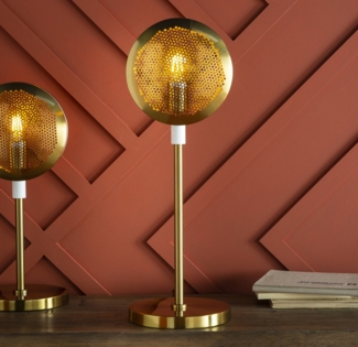 Signature 'SONIK' Metalllampe Weiß-golden - H63 cm - Golden