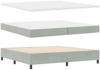 vidaXL Boxspringbett mit Matratze Hellgrau 200 x 200 cm Samt 3344600