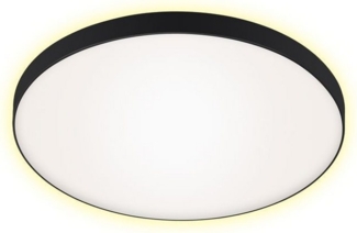 Briloner Leuchten LED Deckenleuchte 3443-215, LED fest integriert, 2700K - Extra-Warmweiß, Deckenlampe, 35,5x6,5cm, Schwarz, 18W, Wohnzimmer, Schlafzimmer, Flur