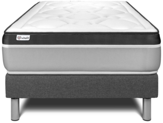 VITAL ERGO matratze 120x200 cm + Bettgestell mit lattenrost, Härtegrad 4, Taschenfedern und Rückstellschaum, Höhe : 26 cm