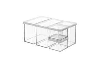 ROTHO Vorratsdose Loft 5er-Set Vorratsbehälter mit Deckel, Kunststoff