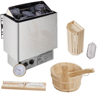 Artsauna Outdoor Fasssauna Spitzbergen 180 für 4 Personen - 6 kW Ofen, Saunasteine & Zubehör - Saunafass aus Fichtenholz - Außensauna Gartensauna