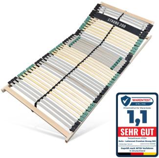 Lattenrost 100x200 PREMIUM STRONG 200 aus Buchenholz, Kopfteil verstellbar, 7 Zonen Lattenrost mit 42 Latten, Made in Germany, bis 200Kg