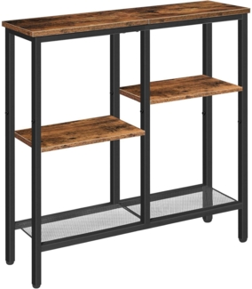 Hoobro Schmaler Konsolentisch Vintagebraun-Schwarz 75 cm Beistelltisch