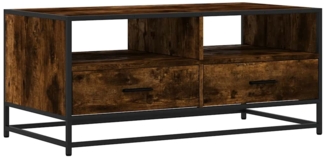 vidaXL Couchtisch Räuchereiche 100x50x45 cm Holzwerkstoff und Metall 848786