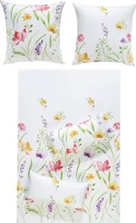 REDBEST Bettwäsche Bettwäsche, Mako-Satin, 3 teilig, Satin Blumen