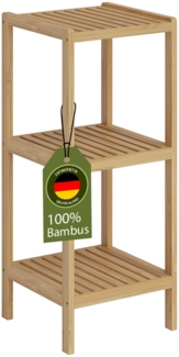 Bellamio 'Newa' Badezimmer Regal, Bambus, natur, 80x33x33 cm, Badregal mit 3 Ablagefächern