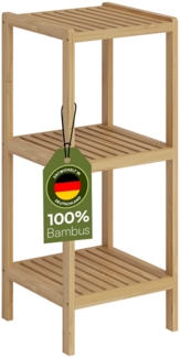Bellamio 'Newa' Badezimmer Regal, Bambus, natur, 80x33x33 cm, Badregal mit 3 Ablagefächern
