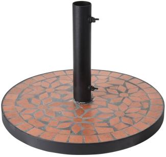 ProGarden Sonnenschirmfuß Terra Design Mosaik Schwarz/Orange 442214