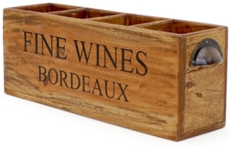 LebensWohnArt Weinregal Dekorative Flaschenbox CHATEAU 45cm antik-honey Mahagony