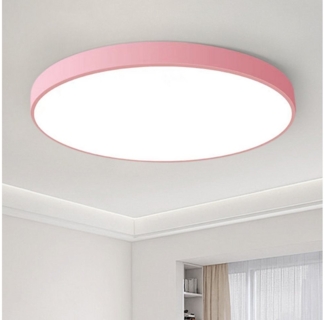 JDONG LED Deckenleuchte 36W Rund Flach Rosa/Grau/Blau Deckenlampe Durchmesser 40cm, 3000LM Kinderzimmerlamp, 3000K Warmweiß Modern Schlicht Lampe Dünn, für Schlafzimmer Flur Küche Wohnzimmer Balkon Keller