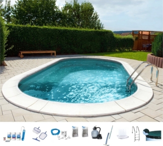 my POOL BWT Ovalpool PREMIUM mit grauer Innenfolie (Komplett-Set, 10-tlg), Höhe 150 cm, in versch. Größen erhältlich