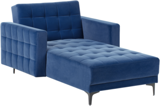 Chaiselongue Samtstoff blau schwarz ABERDEEN