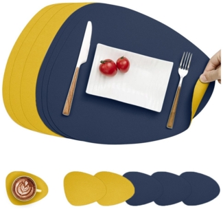Coonoor Platzset Tischset, Kunstleder, abwischbar, (6-St), Tischsets und Untersetzer